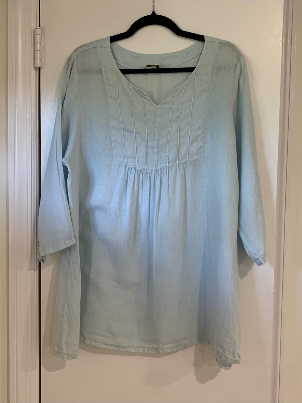 Matchpoint USA Linen Baby Blue Lagenlook Tunic Women’s Size XL